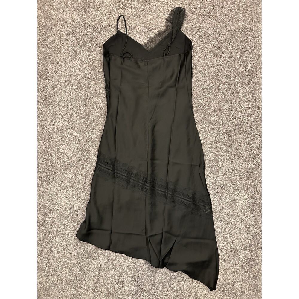 House of Harlow Women's Satin Lace Dress Asymmetrical Black Side Zip Size XS NWT - Picture 6 of 16